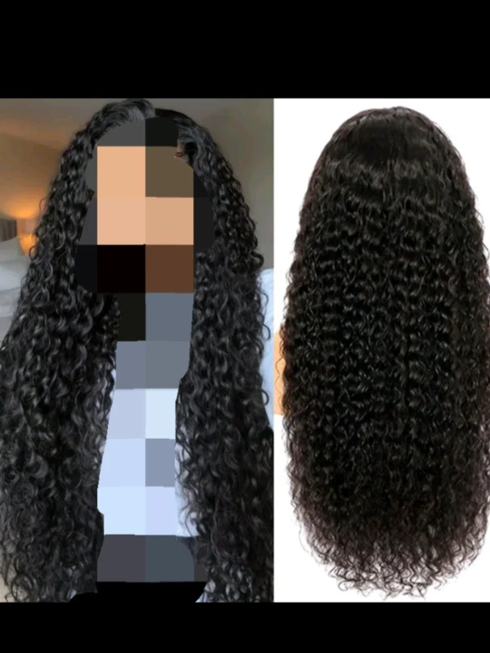 Natural Deep Wave Lace Front Wig - Black